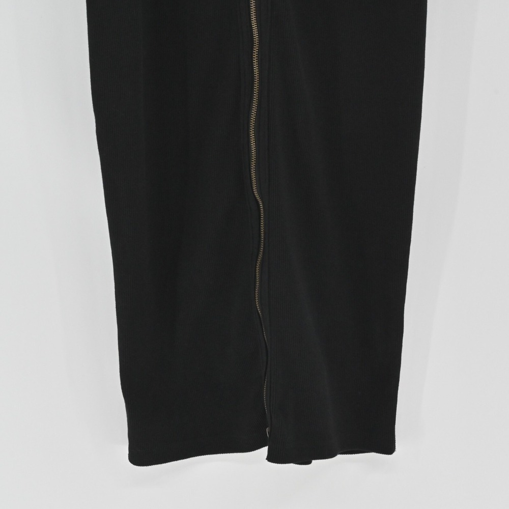 ALLSAINTS Alicia Midi Dress Size 10 Black Goth Sleeveless Ribbed Zip Front Chic‎ - Picture 9 of 11